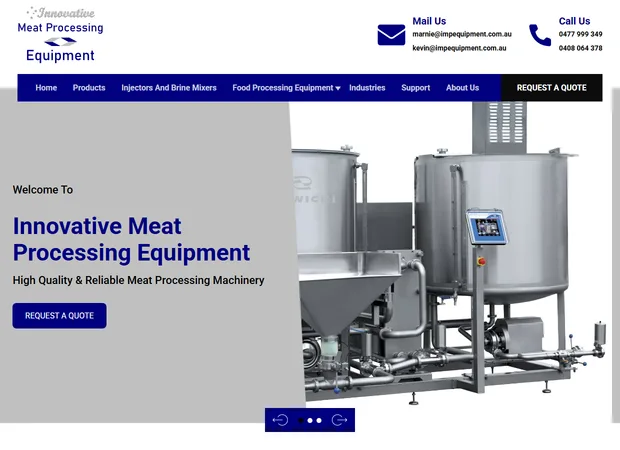 IMP Equipment website designed by Ascend Web Design