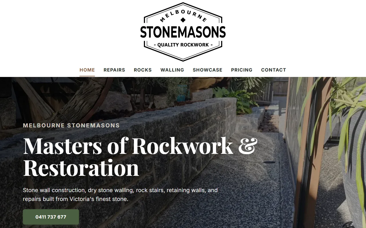 Melbourne Stonemasons website designed by Ascend Web Design
