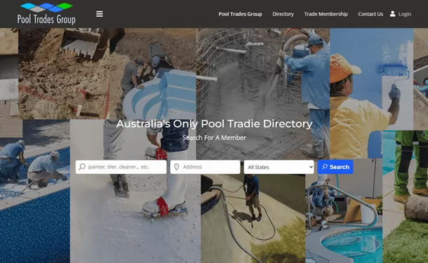 Pool Trades Group website designed by Ascend Web Design